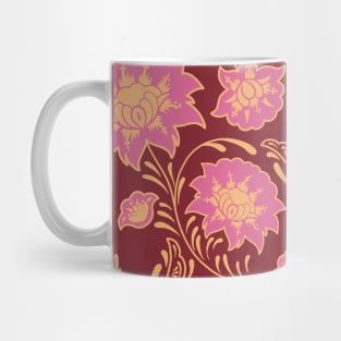 flower pattern red pink gold golden yellow orange aesthetic Mug